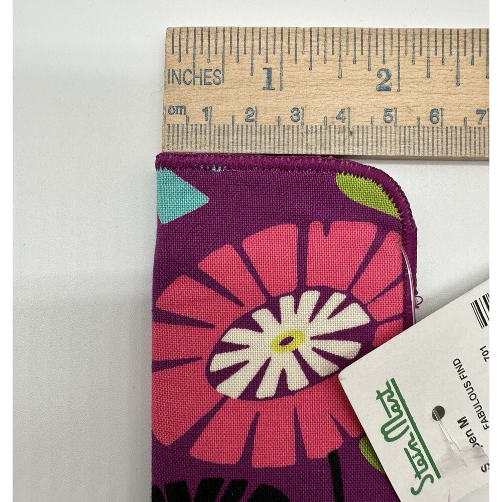 Vera Bradley Flutterby Floral Pattern Soft Eyeglasses Sleeve Pouch Retired 2014 - Picture 6 of 6